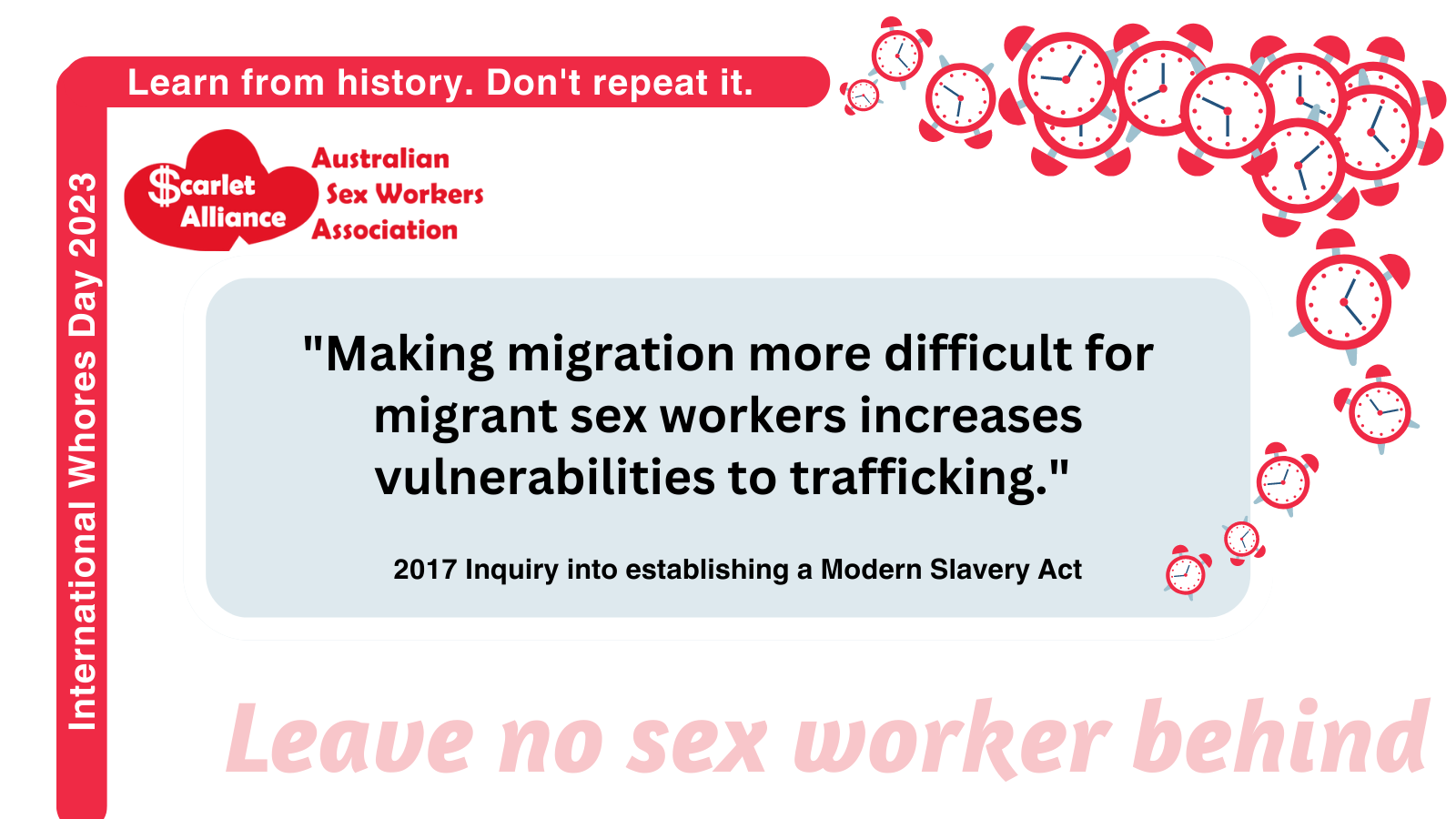 “Migrant sex workers need increased access to safe migration pathways. However, instead of creating safer migration channels for migrant sex workers, the Australian anti-trafficking response has made it more difficult by increasing border security and implementing stricter visa conditions. Making migration more difficult for migrant sex workers increases vulnerabilities to trafficking. Immigration restrictions impede regular migration for many seeking a better life or working conditions. The Palmero Protocol to Prevent, Suppress and Punish Trafficking in Persons Especially Women and Children, supplementing the United Nations Convention Against Transnational Organised Crime (the Protocol) highlights the need to discourage the demand that fosters exploitation that leads to trafficking. Increasing immigration scrutiny and reducing legitimate migration pathways in effect, feeds this demand. Increasing access to legal channels for migrant sex workers to independently enter Australia reduces that potential avenue for exploitation.”