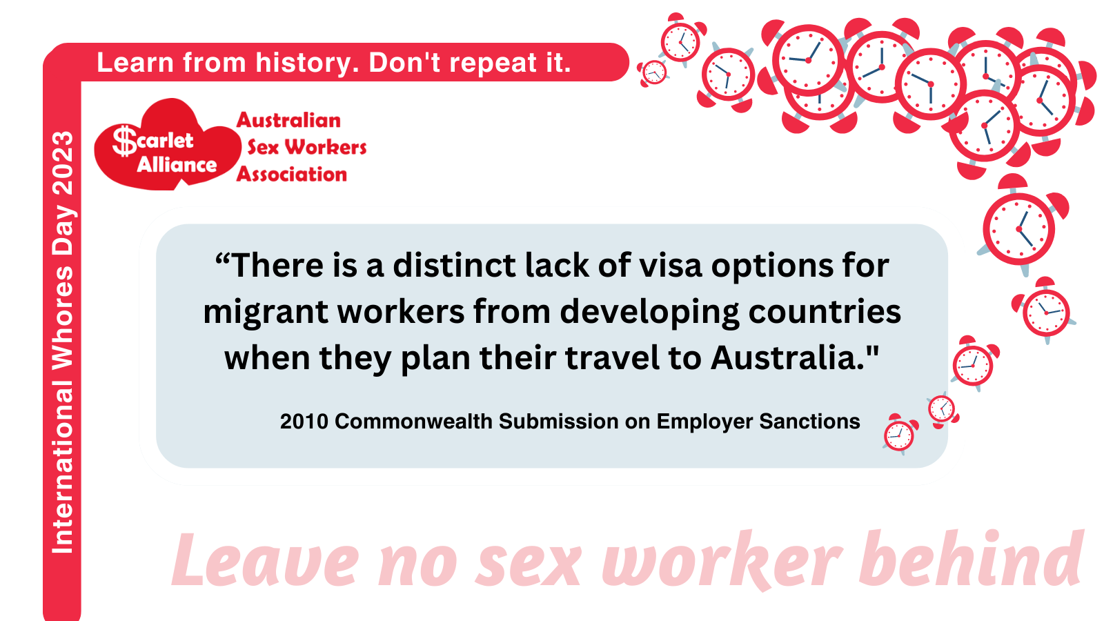 “There is a distinct lack of visa options for migrant workers from developing countries when they plan their travel to Australia. This lack of options forces workers to consider going through third party agents, debt contractors and/or traffickers. The less money a person has to invest in their documentation, the more likely it is that they will be vulnerable to third party agents and others making migration and visa decisions on their behalf.”