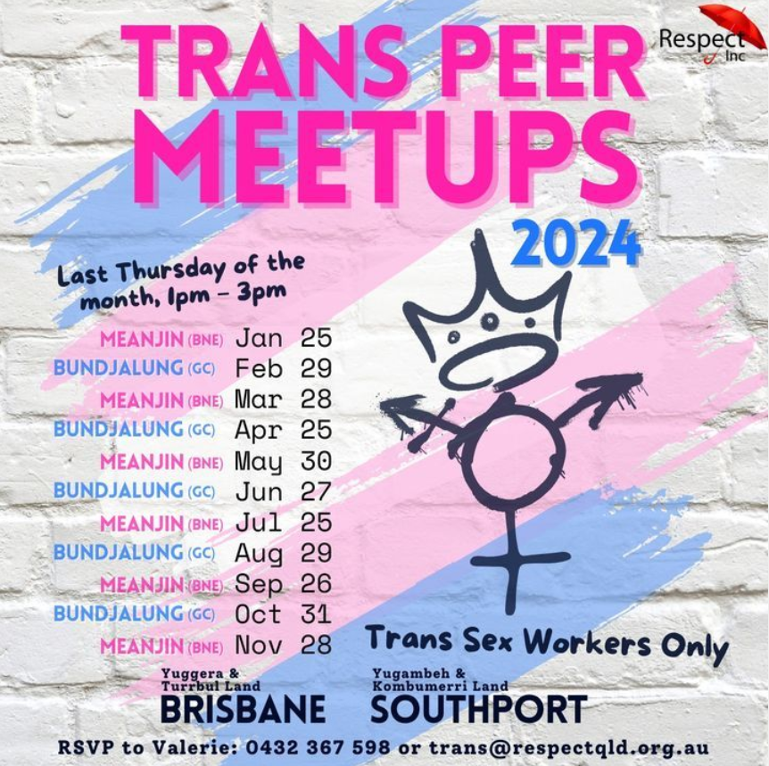 Trans Peer Meetups 2024. Last Thursday of the month, 1pm-3pm.